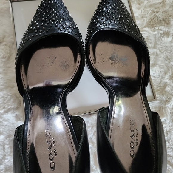 Coach Holmes Studded Leather High Heels Black  Sz 8 - Picture 16 of 16
